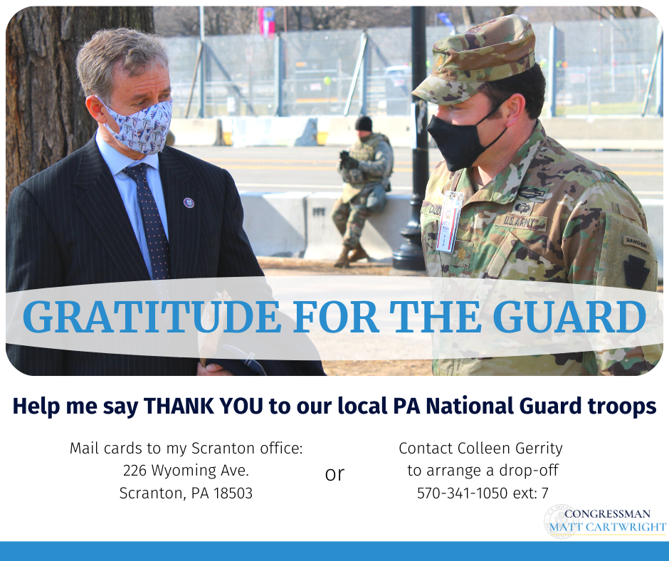 Information on Rep. Cartwright's Gratitude for the Guard Drive