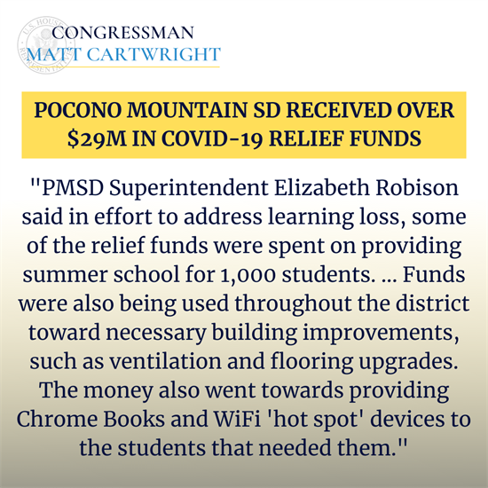 How federal COVID-19 relief funding was used recently at Pocono Mountain West High School