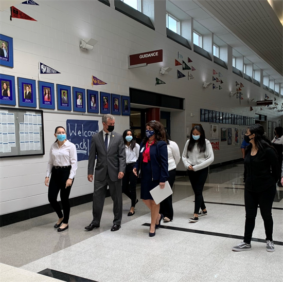 Rep. Cartwright receives a tour from Pocono Mountain West High School Students and Administrators