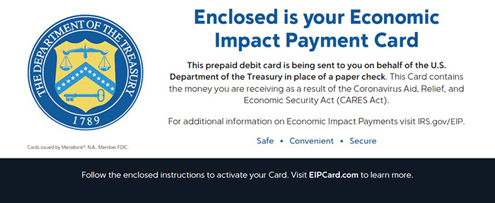 CARES Act stimulus payment envelope